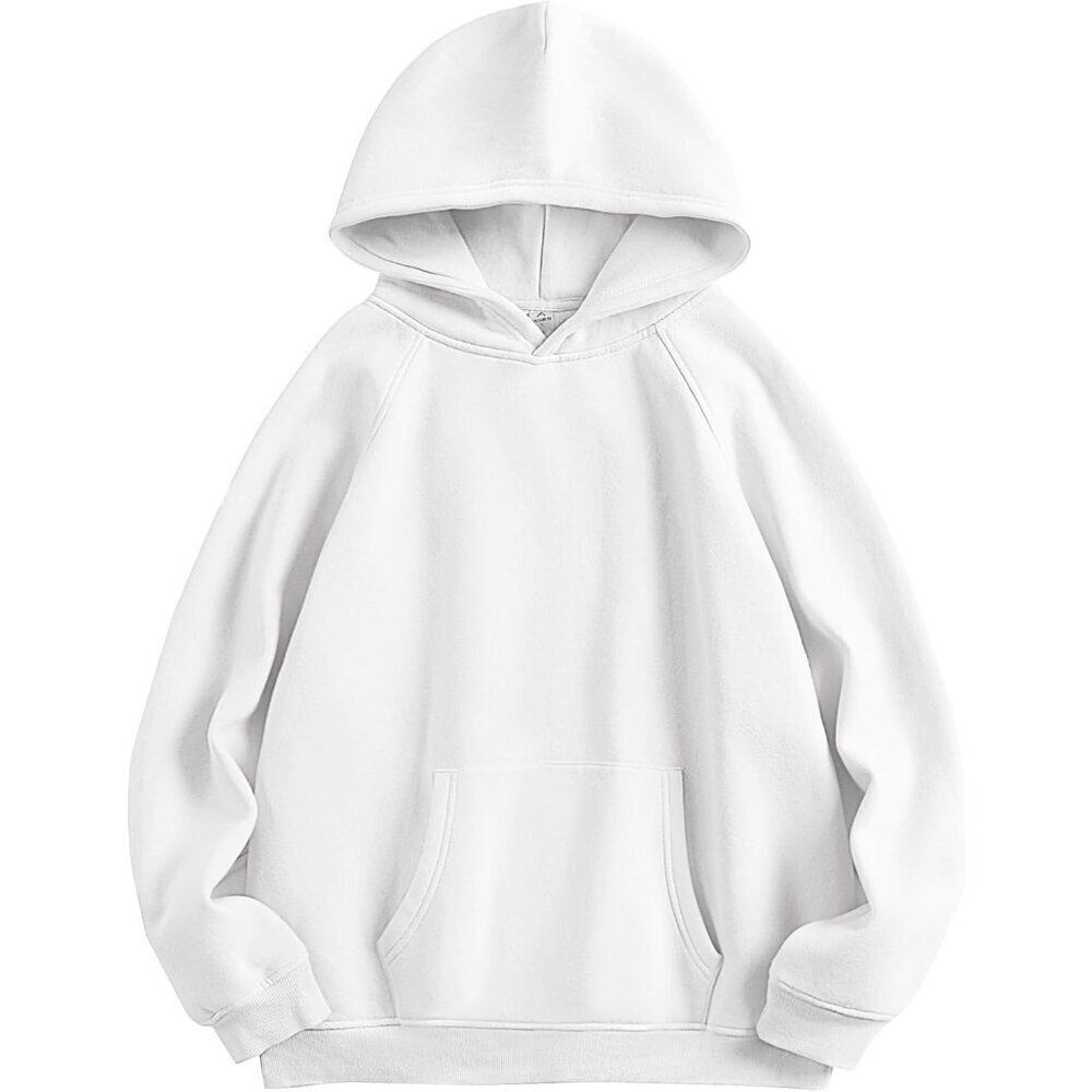 Women White Hoodies Oversized Fleece Long Sleeve Comfy Casual Sweatshirts